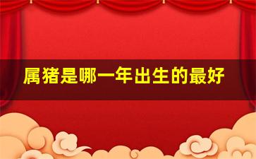 属猪是哪一年出生的最好