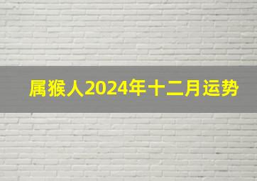 属猴人2024年十二月运势