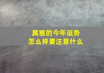 属猴的今年运势怎么样要注意什么