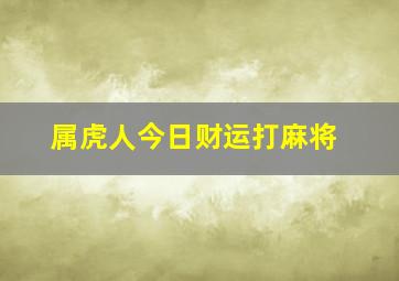 属虎人今日财运打麻将