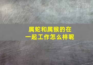 属蛇和属猴的在一起工作怎么样呢