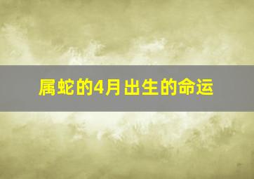 属蛇的4月出生的命运