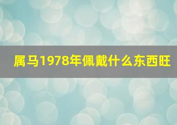 属马1978年佩戴什么东西旺