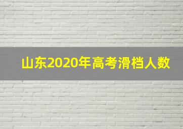 山东2020年高考滑档人数