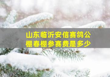 山东临沂安信赛鸽公棚春棚参赛费是多少