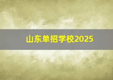 山东单招学校2025