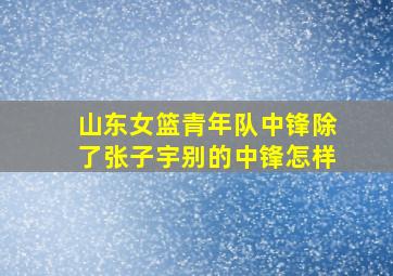 山东女篮青年队中锋除了张子宇别的中锋怎样