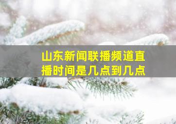 山东新闻联播频道直播时间是几点到几点