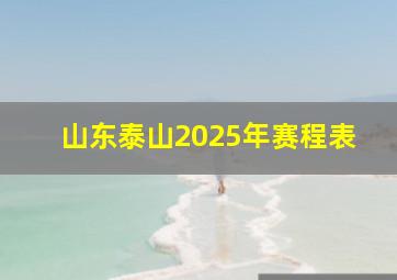 山东泰山2025年赛程表