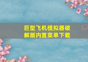 巨型飞机模拟器破解版内置菜单下载