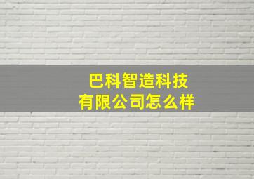 巴科智造科技有限公司怎么样