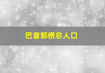 巴音郭楞总人口