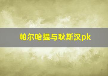 帕尔哈提与耿斯汉pk