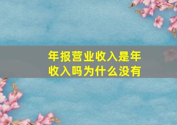 年报营业收入是年收入吗为什么没有