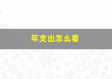 年支出怎么看