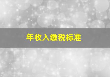 年收入缴税标准