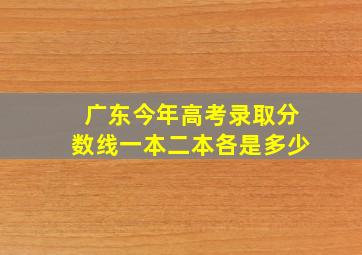 广东今年高考录取分数线一本二本各是多少