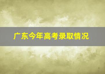 广东今年高考录取情况