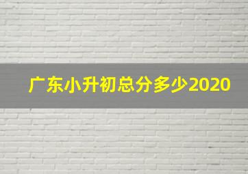 广东小升初总分多少2020