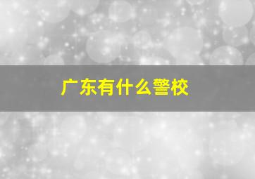 广东有什么警校