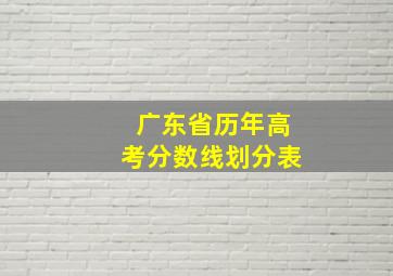 广东省历年高考分数线划分表