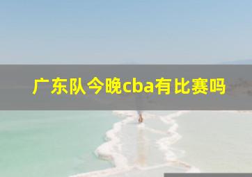 广东队今晚cba有比赛吗