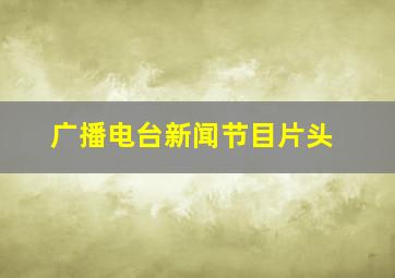 广播电台新闻节目片头