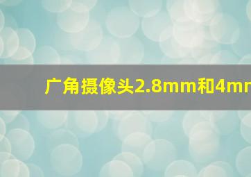 广角摄像头2.8mm和4mm