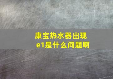 康宝热水器出现e1是什么问题啊