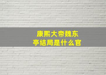 康熙大帝魏东亭结局是什么官