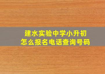 建水实验中学小升初怎么报名电话查询号码