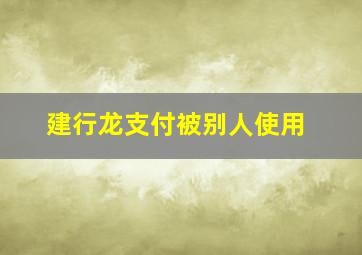 建行龙支付被别人使用