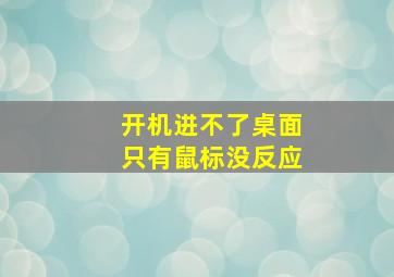 开机进不了桌面只有鼠标没反应