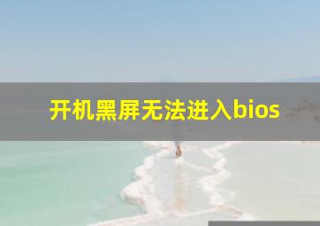 开机黑屏无法进入bios