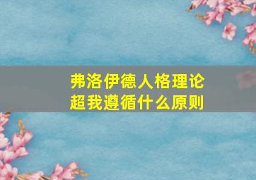 弗洛伊德人格理论超我遵循什么原则