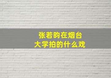 张若昀在烟台大学拍的什么戏