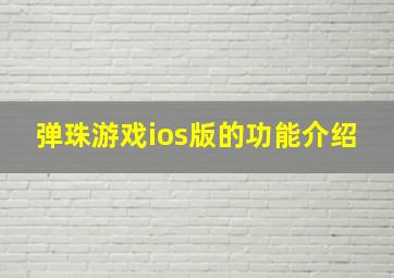 弹珠游戏ios版的功能介绍