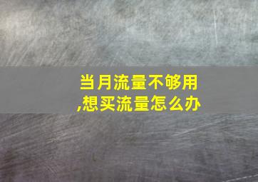 当月流量不够用,想买流量怎么办