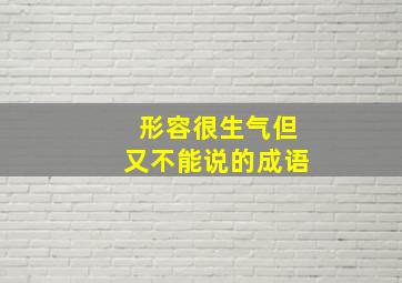 形容很生气但又不能说的成语