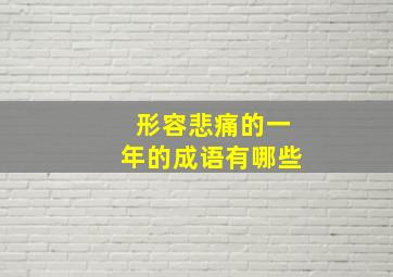 形容悲痛的一年的成语有哪些