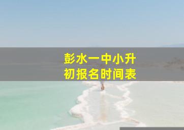 彭水一中小升初报名时间表