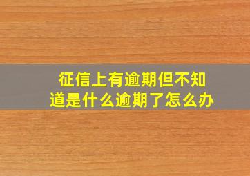 征信上有逾期但不知道是什么逾期了怎么办