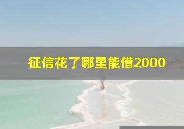 征信花了哪里能借2000