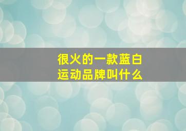 很火的一款蓝白运动品牌叫什么