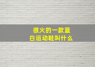 很火的一款蓝白运动鞋叫什么