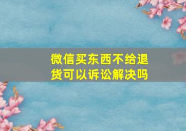 微信买东西不给退货可以诉讼解决吗