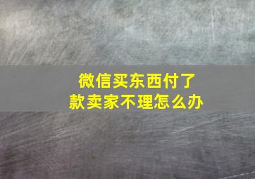 微信买东西付了款卖家不理怎么办