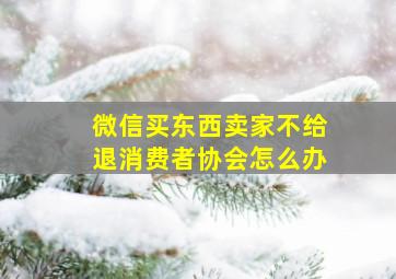 微信买东西卖家不给退消费者协会怎么办