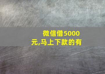 微信借5000元,马上下款的有