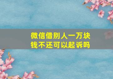 微信借别人一万块钱不还可以起诉吗